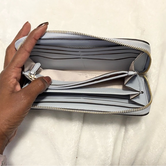 Kate Spade Continental Light Blue Zip-Around Wallet - Picture 12 of 15